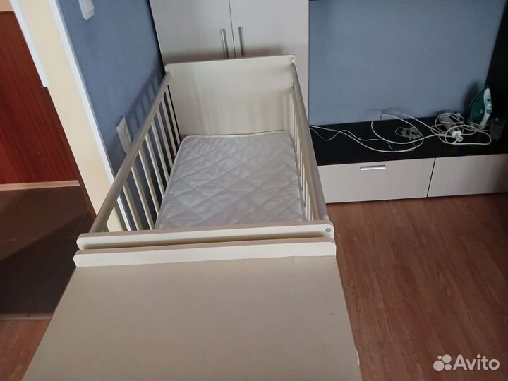 Детская кроватка трансформер, люлька, с комодом