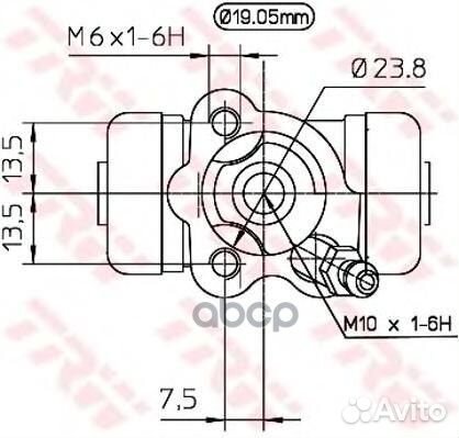 Цилиндр тормозной колесный L TRW BWD 267 BWD267