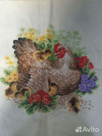 Картина вышитая крестом без рамки