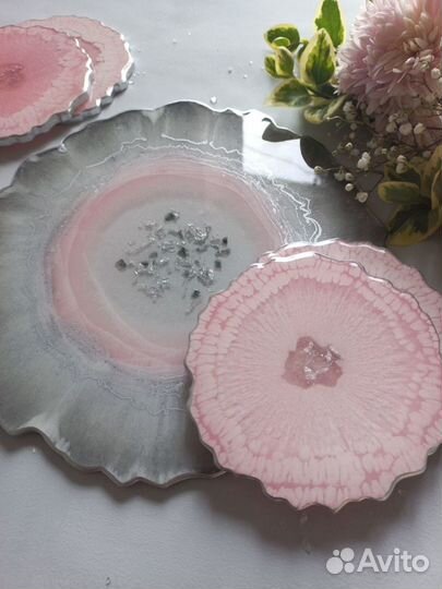 Набор для сервировки/поднос из эпоксидной смолы