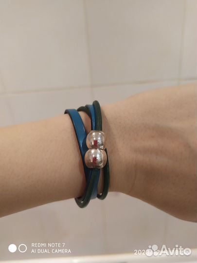 Кожаный браслет-ожерелье