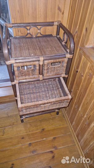 Тумба стеллаж из ротанга