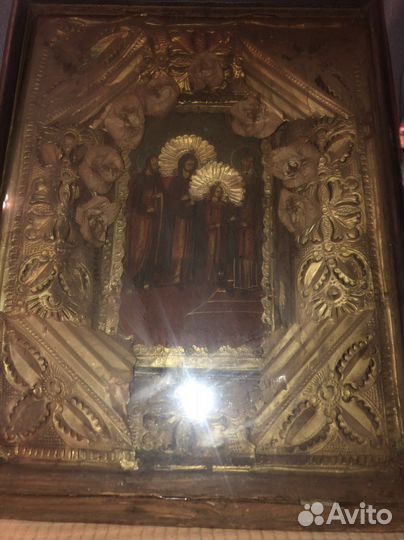 Старинная икона Введение Богородицы Во Храм