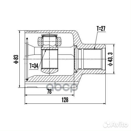 ШРУС внутренний перед лев Z87853R Zikmar