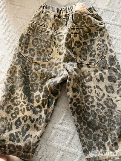 Джинсы леопард