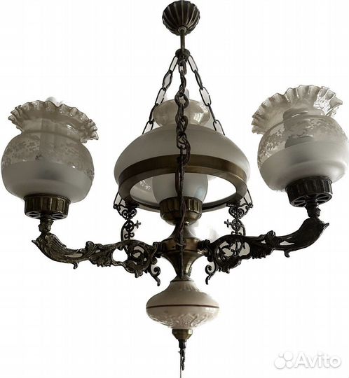 Винтажная бронзовая люстра СССР
