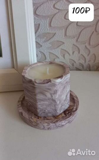 Свечи, гипсовый декор