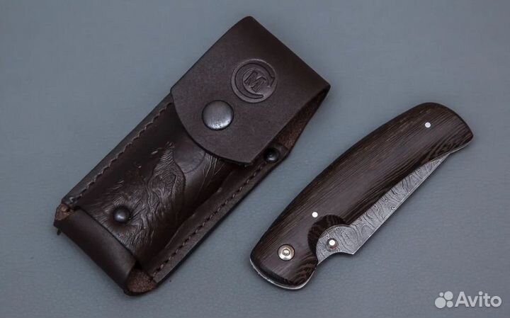 Нож складной Аляска из дамасской стали