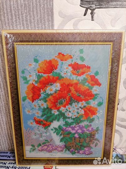 Алмазная мозаика вышивка Цветы 30х40 см