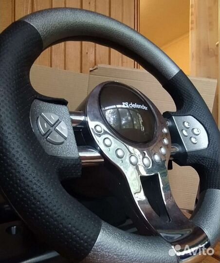 Игровой руль Defender GTR с педалями для пк