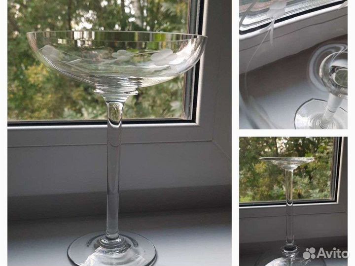 Ваза на ножке винтаж, Мальцов