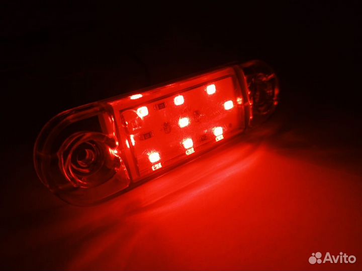 Фонари боковые маркерные красные 12/24в