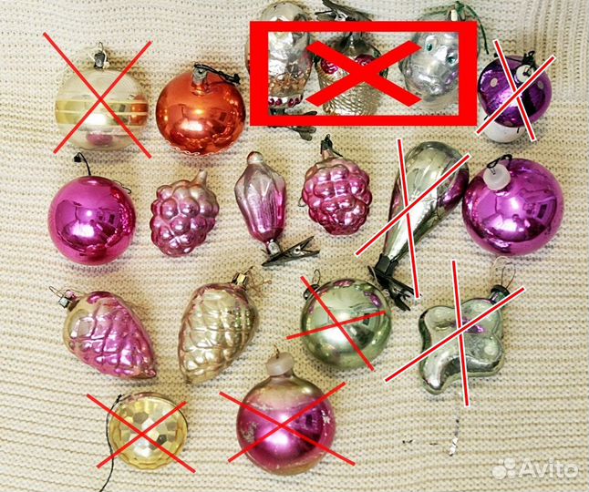 Елочные игрушки (стекло) СССР