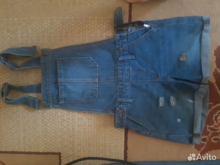 Шорты-комбинезон джинсовые