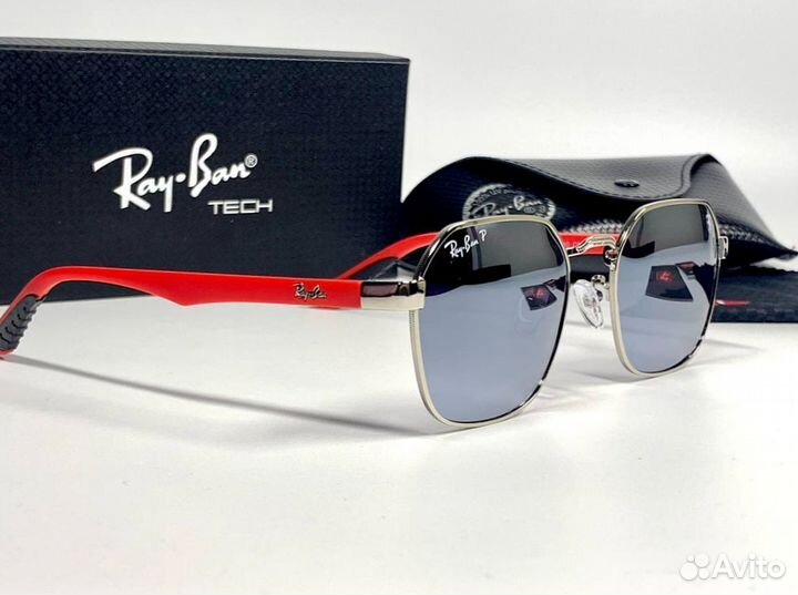 Очки Ray Ban Ferrari красные душки