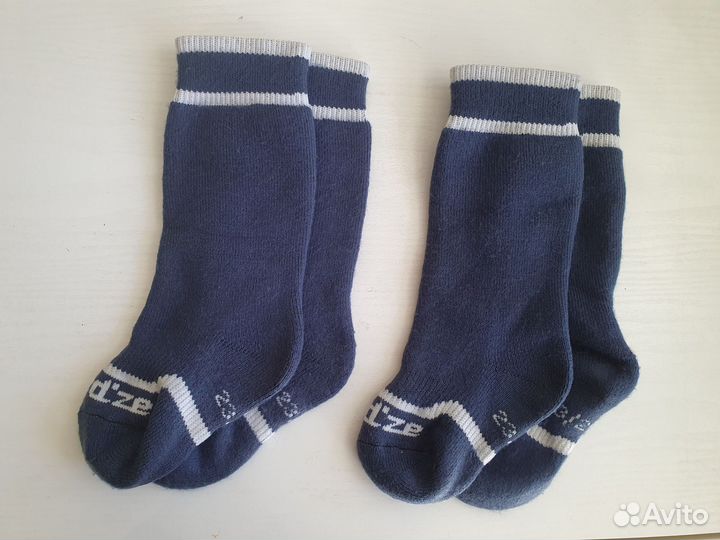 Носки детские теплые высокие23-26 2 пары Декатлон