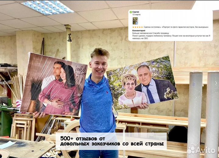 Портрет по фото на холсте подарок Ижевск