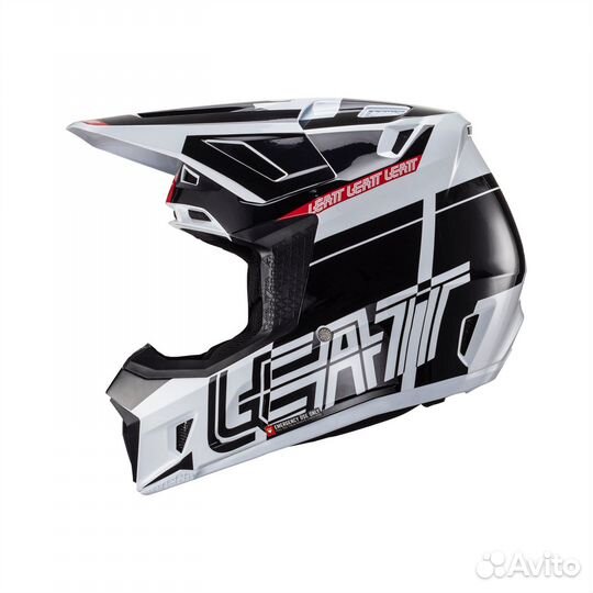 Мотошлем Leatt Moto 7.5 Helmet Kit Black/White