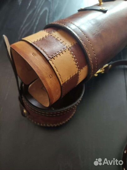 Шахматы в тубусе из кожи