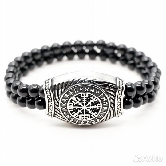 Мужской браслет Вегвизир из оникса Lavastore