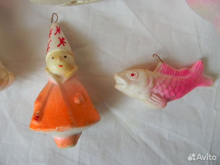 Ёлочные игрушки СССР. Пенопласт 7 шт