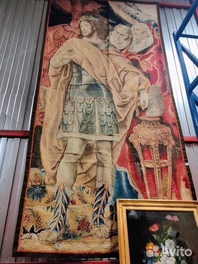Старинный огромный гобелен шпалера 18 век