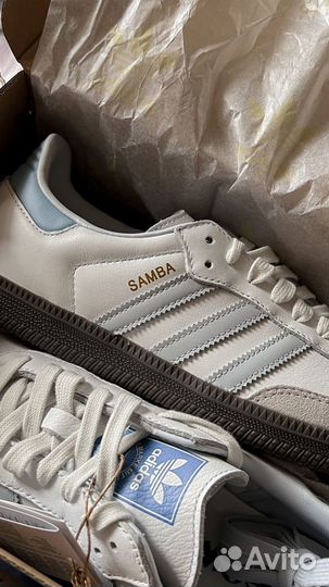 Adidas Samba Og White Blue Halo Powder Sky Blue