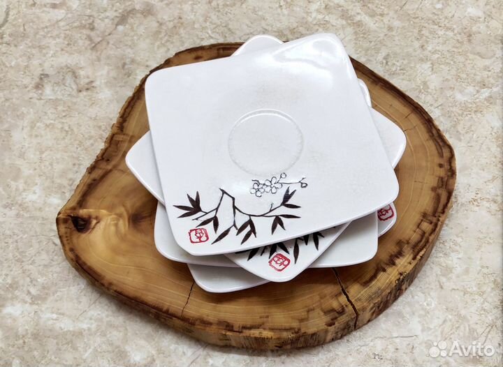 Набор посуды керамика на 4 персоны с подставками