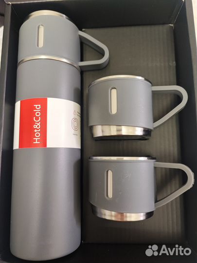 Термос с кружками подарочный набор для пикника