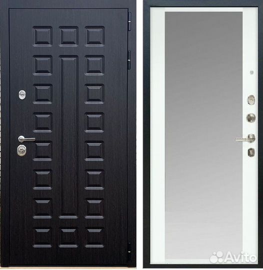 Дверь с зеркалом Сенатор Сталь 2мм арс-5