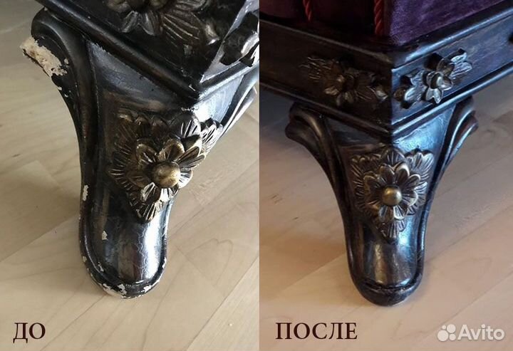 Реставрация сколов, царапин на мебели и паркете