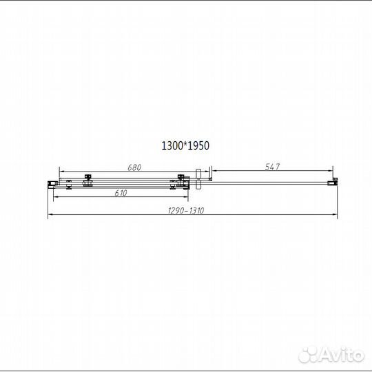 Душ. дверь Como-N черн. 1300мм прозр. VDS-4CN130C