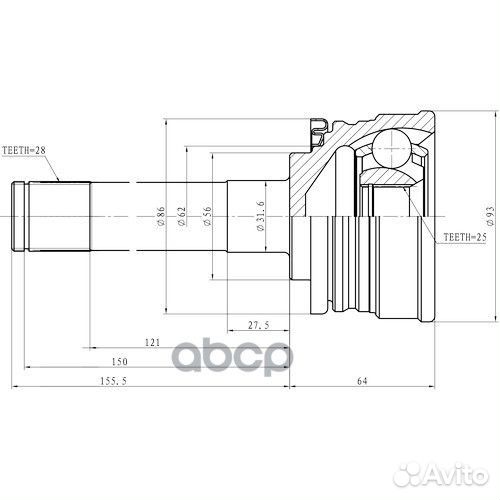 Шрус наружный перед прав/лев Z87218R Zikmar