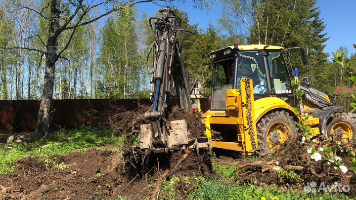 Экскаватор,Раскорчевка,снос,земляные работы