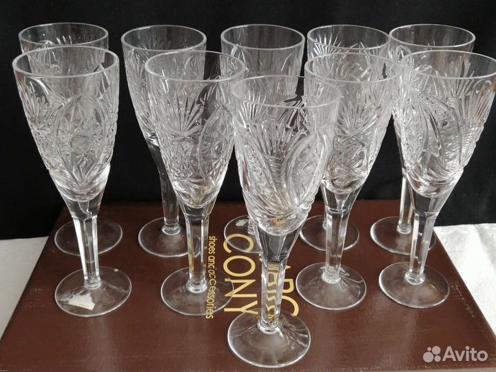Бокалы для вина хрусталь. 10шт цена за штуку17см