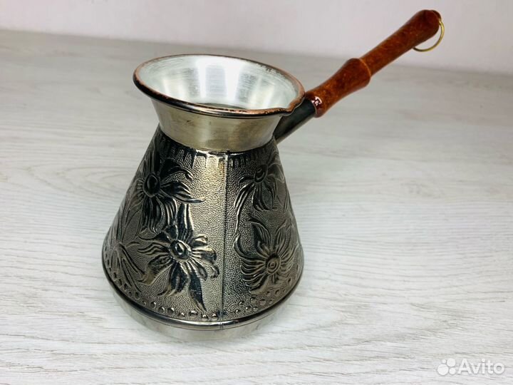 Турка для кофе медная 850 мл с ручкой
