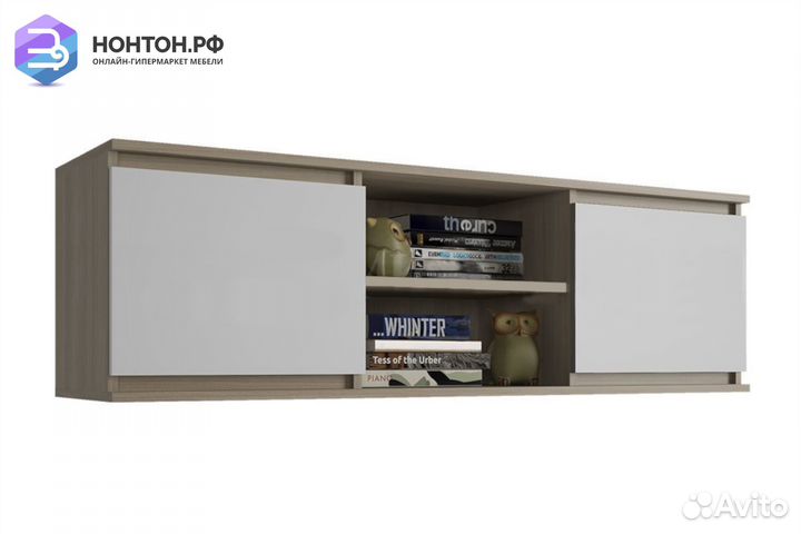 Антресоль Челси белый глянец / дуб сонома