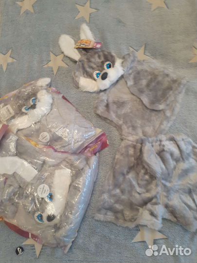 Новогодний костюм зайка серый и белый