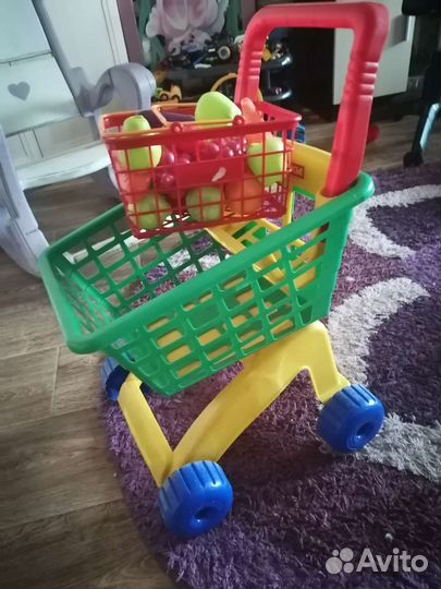 Тележка+корзина с фруктами