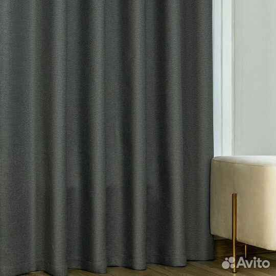 Шторы рогожка Орфей серебро новые на окна пошив
