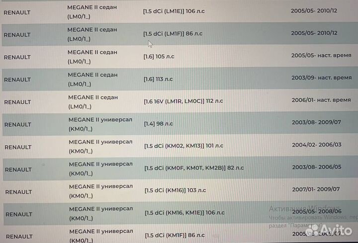 Пружина передней подвески renault megane II