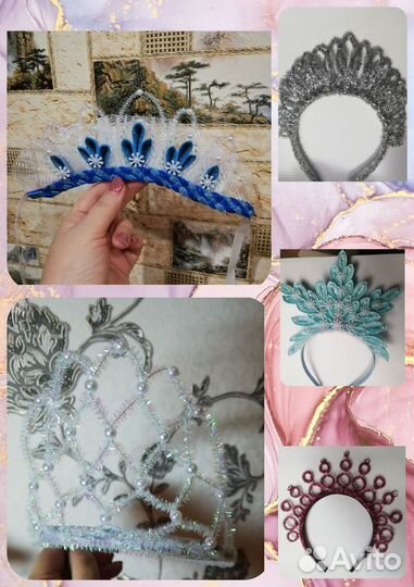 Корона тиара диадема ободок снежинка