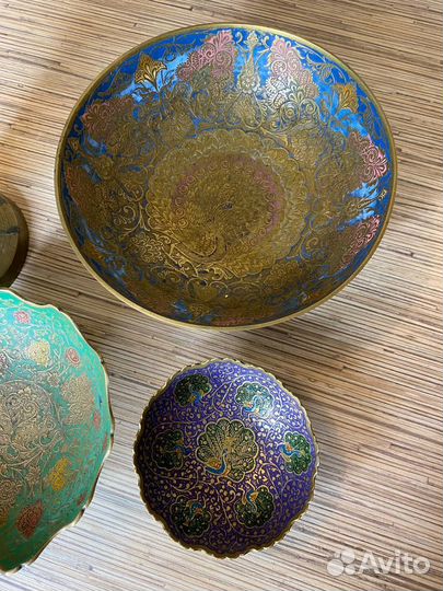 Ваза блюдо конфетница латунь Индия