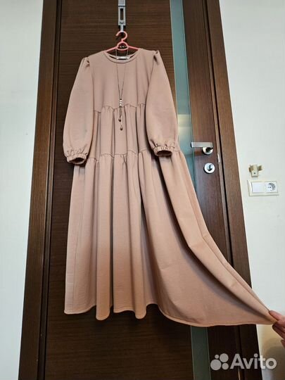 Платье длинное в стиле бохо, ярусы