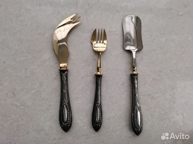 Столовые приборы для рыбы серебро 84 проба