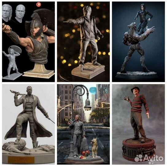 Много фигурок персонажей из кино и мультфильмов