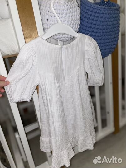 Нарядное белое Платье для девочки 80 86 92