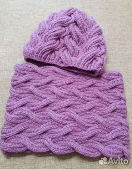 Шапка снуд вязаные ручная работа