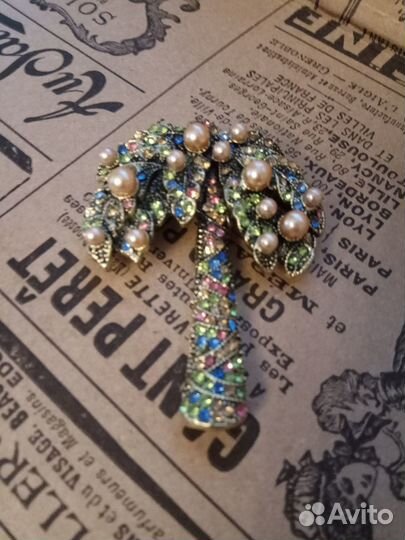 Брошь Пальма в стиле Heidi Daus