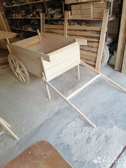 Телега деревянная декоративная